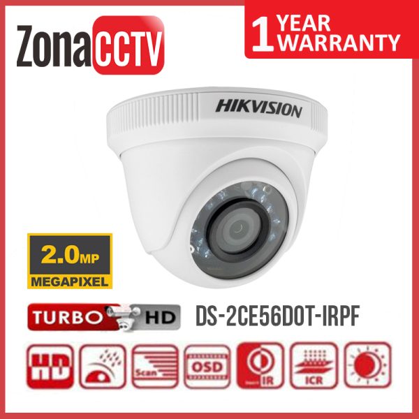 Toko Zona CCTV Cirebon - HIKVISION AHD DS-2CE16DOT-IRPF(2.8MM) - Outdoor 2MP