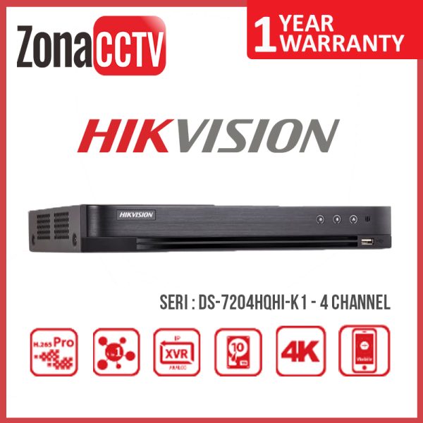 Zona CCTV Cirebon - HIKVISION TURBO DVR - DS-7204HQHI-K1 - 4 Channel