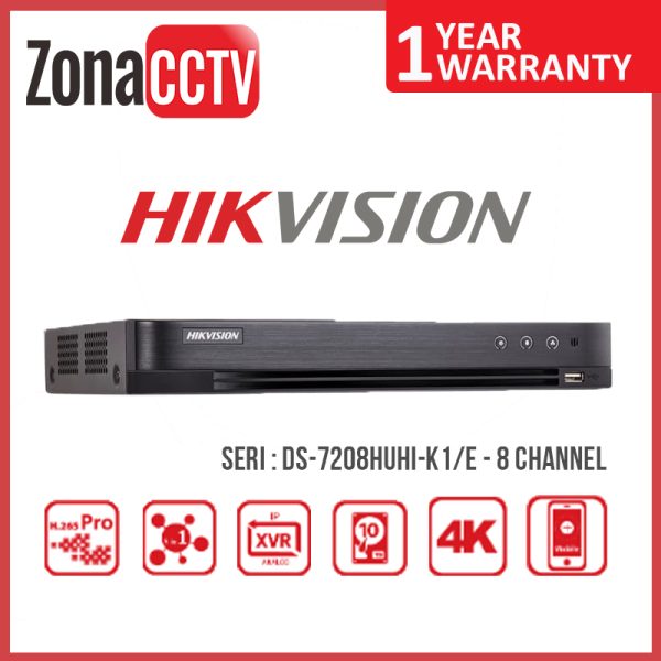 HIKVISION TURBO DVR - DS-7208HUHI-K1E - 8 Channel