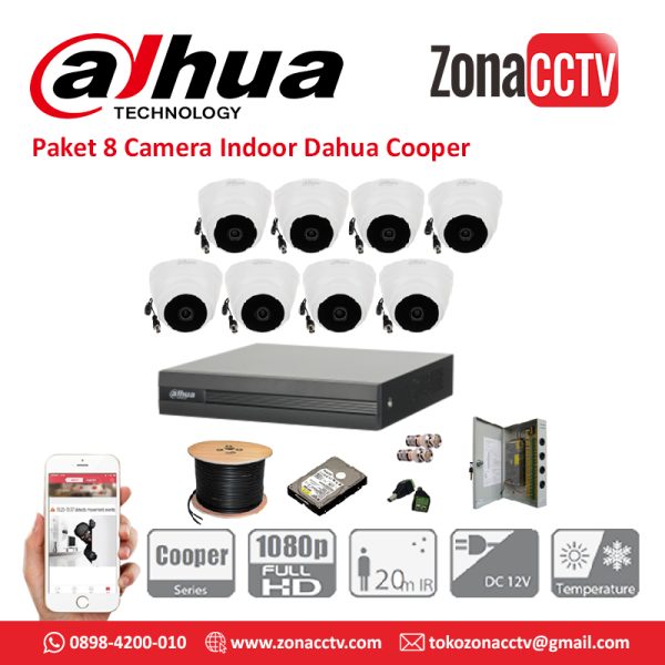 Paket 8 CH - Dahua Indoor 2mp