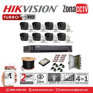 4 Unit Camera Hikvision 2MP Indoor 1 Unit DVR Hikvision 4 Channel 1 Unit Hardisk 500 GB 100 Meter Kabel Coaxial RG6+Power 8 Pcs Connector BNC 8 Pcs Connector PDC 4 Unit Adaptor CCTV Informasi jasa pemasangan hubungi : 0231 242084 / 0898 4200 010