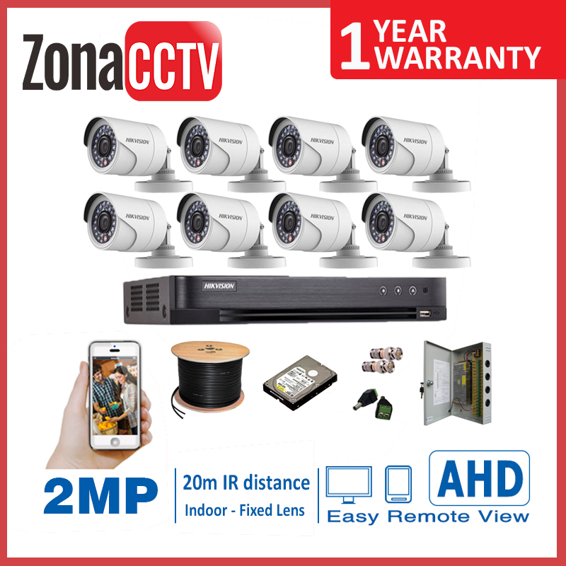 Paket 8 CH - Hikvision Outdoor 2mp - Zona CCTV Cirebon