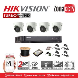 Paket 4 CH - Hikvision Indoor 2mp 2CE76D0T-EXLPF