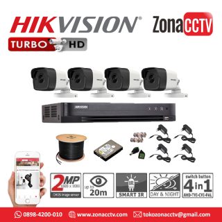 Paket 4 CH - Hikvision Outdoor 2mp 2CE16D0T-EXLPF